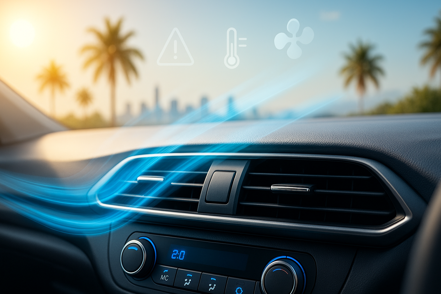 Modern car interior dashboard header image