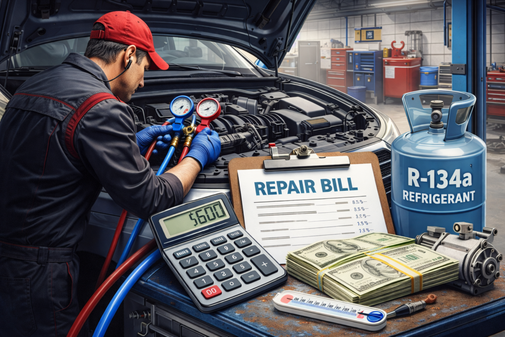 Car AC repair cost breakdown