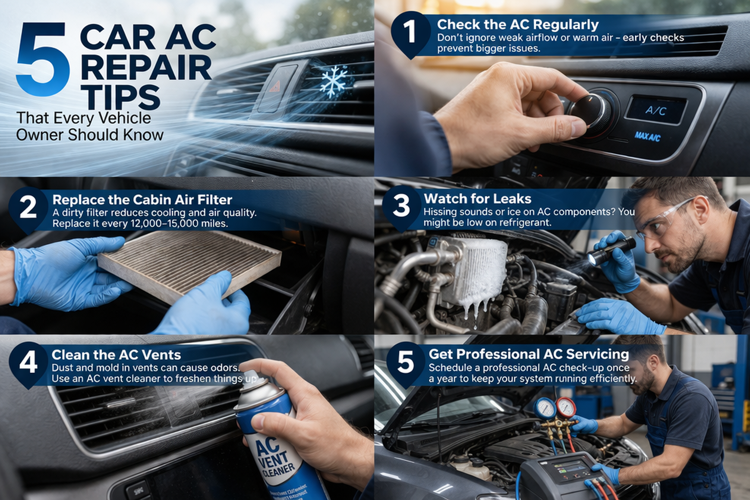 Car AC repair tips for vehicle owners
