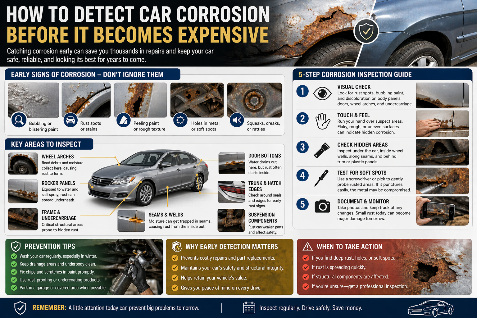 How to detect car corrosion infographic