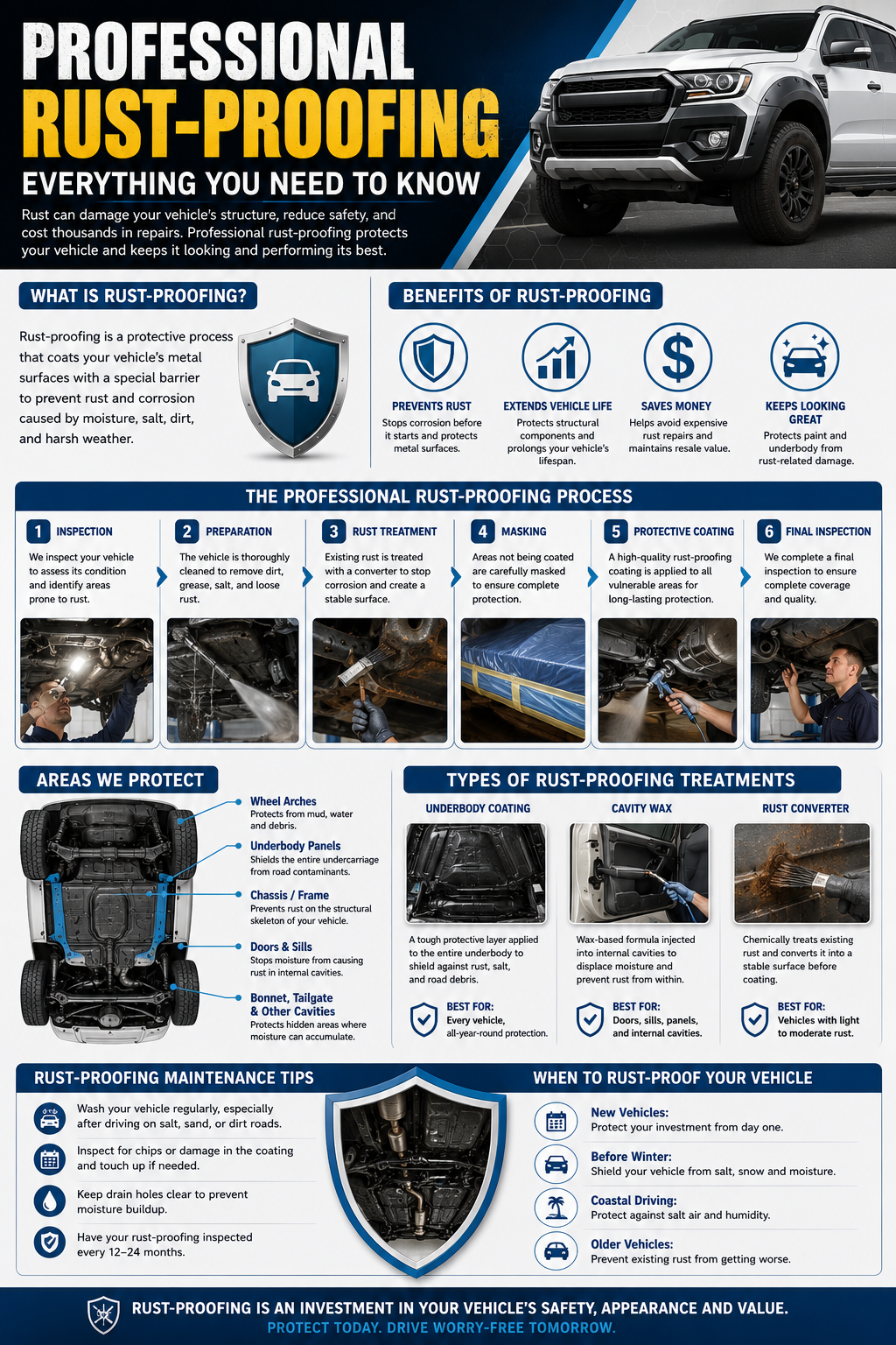 Professional Rust-Proofing Guide Poster Infographic
